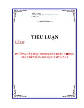 Đề tài Hướng dẫn học sinh khai thác thông tin trên bản đồ học tập địa lí