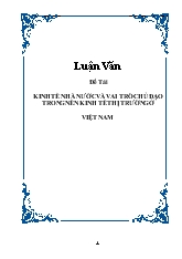 Đề tài Kinh tế nhà nước và vai trò chủ đạo trong nền kinh tế thị trường tại Việt Nam