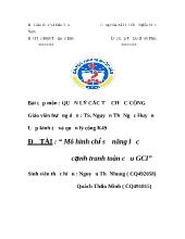 Đề tài Mô hình chỉ số năng lực cạnh tranh toàn cầu GCI