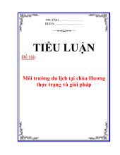 Đề tài Môi trường du lịch tại chùa hương thực trạng và giải pháp