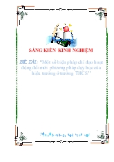 Đề tài Một số biện pháp chỉ đạo hoạt động đổi mới phương pháp dạy học của hiệu trưởng ở trường THCS