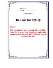 Đề tài Một số giải pháp hỗ trợ và thúc đẩy xuất khẩu hàng thủ công mỹ nghệ của công ty xuất nhập khẩu thủ công mỹ nghệ ARTEXPORT sang thị trường Nhật Bản