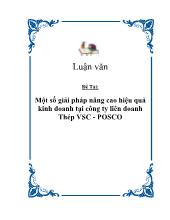 Đề tài Một số giải pháp nâng cao hiệu quả kinh doanh tại công ty liên doanh Thép VSC - POSCO