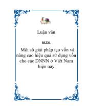 Đề tài Một số giải pháp tạo vốn và nâng cao hiệu quả sử dụng vốn cho các doanh nghiệp nhà nước ở Việt Nam hiện nay