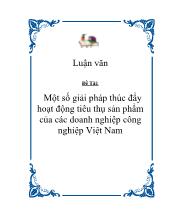 Đề tài Một số giải pháp thúc đẩy hoạt động tiêu thụ sản phẩm của các doanh nghiệp công nghiệp Việt Nam