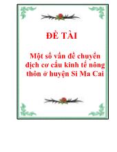 Đề tài Một số vấn đề chuyển dịch cơ cấu kinh tế nông thôn ở huyện Si Ma Cai