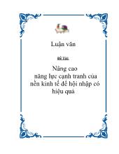Đề tài Nâng cao năng lực cạnh tranh của nền kinh tế để hội nhập có hiệu quả