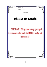 Đề tài Nâng cao năng lực cạnh tranh của nền kinh tế để hội nhập có hiệu quả