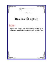 Đề tài Nghiên cứu về ngôn ngữ được sử dụng khi đáp lại lời phàn nàn của khách trong ngành dịch vụkhách sạn