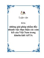 Đề tài Những giải pháp nhằm đẩy nhanh việc thực hiện các cam kết của Việt Nam trong khuôn khổ AFTA