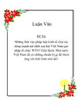 Đề tài Những lĩnh vực pháp luật kinh tế chịu tác động mạnh mẽnhất sau khi Việt Nam gia nhập tổchức WTO? giải thích. nhà nước Việt Nam đã có những chuẩn bị gì để thích ứng với tình hình mới đó