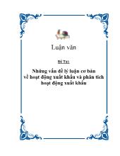 Đề tài Những vấn đềlý luận cơbản vềhoạt động xuất khẩu và phân tích hoạt động xuất khẩu