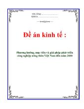 Đề tài Phương hướng, mục tiêu và giải pháp phát triển công nghiệp nông thôn Việt Nam đến năm 2010