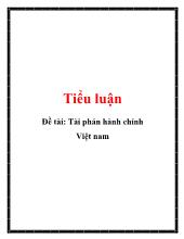 Đề tài Tài phán hành chính Việt nam