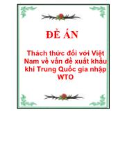 Đề tài Thách thức đối với Việt Nam về vấn đề xuất khẩu khi Trung Quốc gia nhập WTO