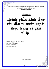Đề tài Thành phần kinh tế có vốn đầu tư nước ngoài thực trạng và giải pháp