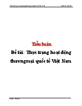 Đề tài Thực trạng hoạt động thương mại quốc tế Việt Nam