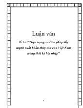Đề tài Thực trạng và Giải pháp đẩy mạnh xuất khẩu thủy sản của Việt Nam trong thời kỳ hội nhập