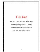 Đề tài Trình bày đặc điểm một bản hợp đồng kinh tế - Chứng minh những đặc điểm đó qua một bản hợp đồng cụ thể