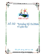 Đề tài Tư tưởng Hồ Chí Minh về giáo dục