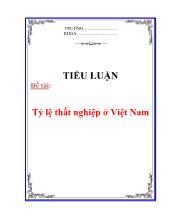 Đề tài Tỷ lệ thất nghiệp ở Việt Nam