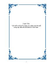 Lãi suất và vấn đề sử dụng các chính sách lãi suất trong việc điều tiết nền kinh tế tại Việt Nam