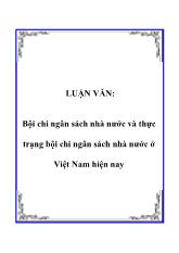 Luận văn Bội chi ngân sách nhà nước và thực trạng bội chi ngân sách nhà nước tại Việt Nam hiện nay