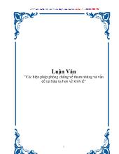 Luận văn Các biện pháp phòng chống về tham nhũng và vấn đề tụt hậu xa hơn về kinh tế