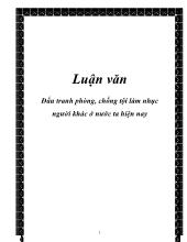 Luận văn Đấu tranh phòng, chống tội làm nhục người khác tại nước ta hiện nay