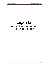 Luận văn Đình làng dương nỗ - Thừa Thiên Huế