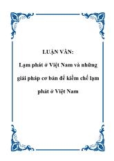 Luận văn Lạm phát tại Việt Nam và những giải pháp cơ bản để kiềm chế lạm phát ở Việt Nam