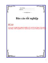 Luận văn Lý luận và phương pháp nghên cứu ngôn ngữ học ứng dụng với thực tiễn nghiên cứu ngôn ngữ và dạy tiếng ở Việt Nam