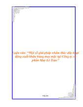 Luận văn Một số giải pháp nhằm thúc đẩy hoạt động xuất khẩu hàng may mặc ở Công ty cổ phần May Lê Trực