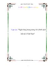 Luận văn Ngân hàng trung ương với chính sách tiền tệ tại Việt Nam