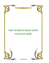 Luận văn Quản lý nguyên vật liệu trong doanh nghiệp