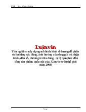 Luận văn Thử nghiệm xây dựng mô hình kinh tế lượng để phân tích những tác động, ảnh hưởng của tổng giá trị nhập khẩu,dân số, chỉ số giá tiêu dùng, tỷ lệ lạm phát đến tổng sản phẩm quốc nội của 32 nước trên thế giới năm 2008