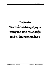 Luận văn Tìm hiểu hệ thống động từ trong thơ tình Xuân Diệu trước cách mạng tháng 8
