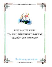 Luận văn Tìm hiểu tiểu thuyết “báu vật của đời” của Mạc Ngôn