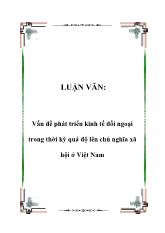 Luận văn Vấn đề phát triển kinh tế đối ngoại trong thời kỳ quá độ lên chủ nghĩa xã hội tại Việt Nam