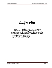 Luận văn Văn hóa hành chính và nhân cách của người cán bộ