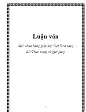 Luận văn Xuất khẩu hàng giầy dép Việt Nam sang EU: Thực trạng và giải pháp