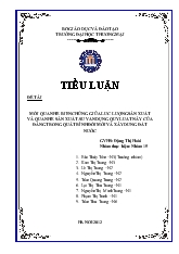 Mối quan hệ biện chứng giữa lực lượng sản xuất và quan hệ sản xuất - Sự vận dụng quy luật này của đảng trong quá trình đổi mới và xây dựng đất nước