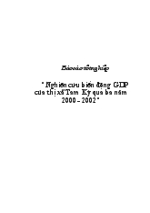 Nghiên cứu biến động GDP của thị xã Tam Kỳ qua ba năm 2000 - 2002