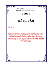 Quan hệ biện chứng giữa lực lượng sản xuất và quan hệ sản xuất - Sự vận dụng của Đảng ta trong quá trình công nghiệp hóa - Hiện đại hóa ở Việt Nam