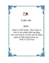 Quản lý chất lượng - Thực trạng và một sốgiải pháp nhằm áp dụng một cách hợp lý và hiệu quảhệthống quản trịchất lượng trong các doanh nghiệp cá nhân Việt Nam