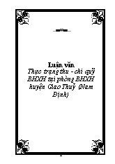Thực trạng thu - Chi quỹ bảo hiểm xã hội tại phòng bảo hiểm xã hội huyện Giao Thuỷ (Nam Định)