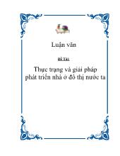 Thực trạng và giải pháp phát triển nhà ở đô thị nước ta