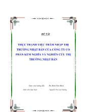 Thực trạnh việc thâm nhập thị trường Nhật Bản của công ty cổ phần kềm nghĩa và nghiên cứu thị trường Nhật Bản