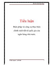 Tiểu luận Biện pháp và công cụ thực hiện chính sách tiền tệ quốc gia của ngân hàng nhà nước.