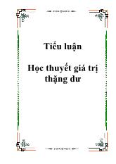 Tiểu luận Học thuyết giá trị thặng dư